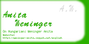 anita weninger business card